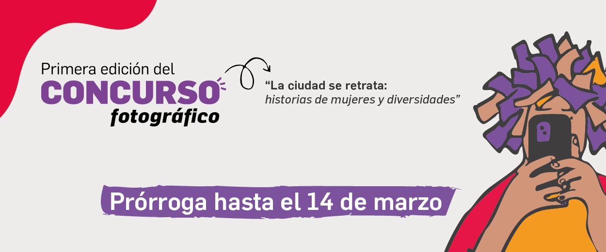 Flyer que anuncia la prórroga del concurso fotográfico para mujeres y diversidades hasta el 14 de marzo de 2025